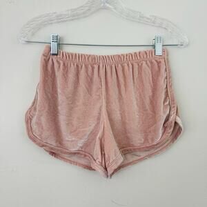 Brandy Melville Pink Velvet Shorts Women’s One Size